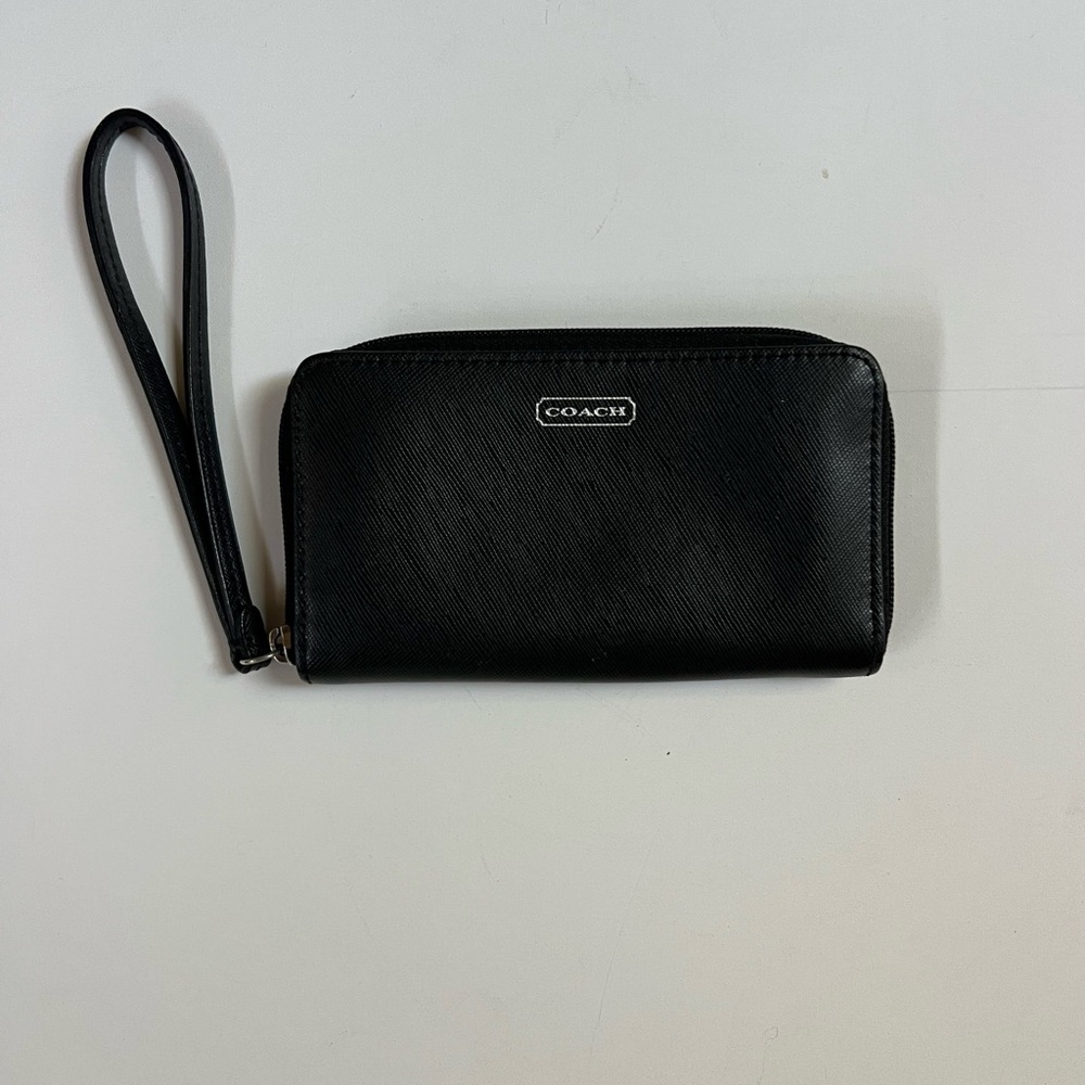 Coach Black Wristlet 6” x 3”